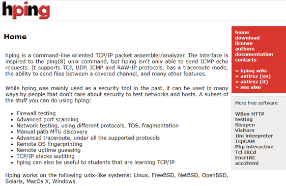 hping software
