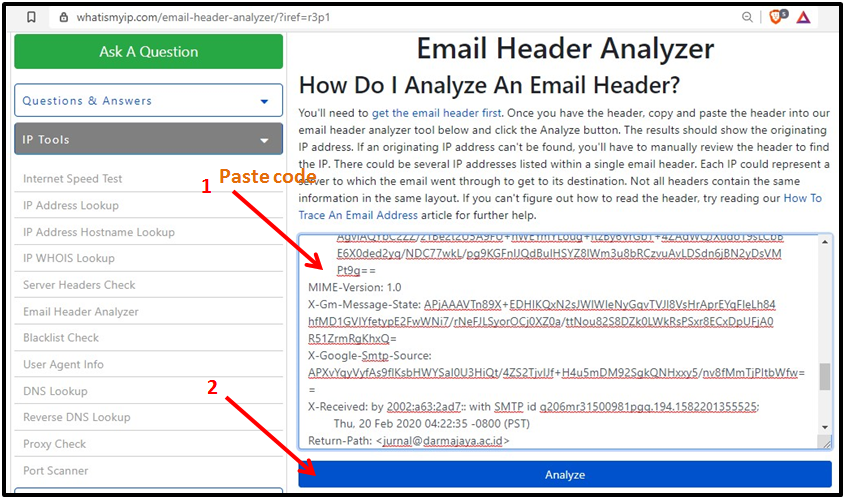 melacak email