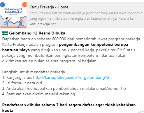 kartuprakerja hoax